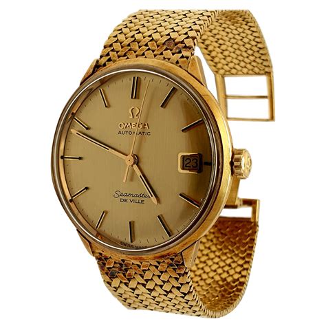 omega deville watch gold|omega deville gold watch price.